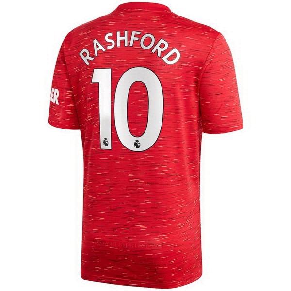 Camiseta Manchester United NO.10 Rashford Primera equipo 2020-2021 Rojo
